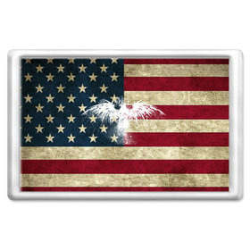 Магнит 45*70 с принтом Флаг США с белым орлом в Екатеринбурге, Пластик | Размер: 78*52 мм; Размер печати: 70*45 | usa | америка | американец | америки | звездно полосатый | необычный | нью йорк | орел | соединенные | сша | флаг | штаты | янки