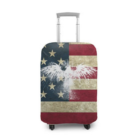 Чехол для чемодана 3D с принтом Флаг США с белым орлом в Екатеринбурге, 86% полиэфир, 14% спандекс | двустороннее нанесение принта, прорези для ручек и колес | usa | америка | американец | америки | звездно полосатый | необычный | нью йорк | орел | соединенные | сша | флаг | штаты | янки