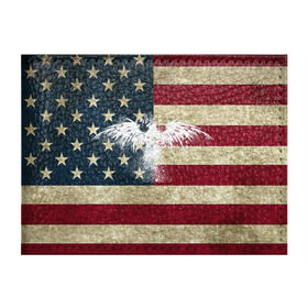 Обложка для студенческого билета с принтом Флаг США с белым орлом в Екатеринбурге, натуральная кожа | Размер: 11*8 см; Печать на всей внешней стороне | usa | америка | американец | америки | звездно полосатый | необычный | нью йорк | орел | соединенные | сша | флаг | штаты | янки