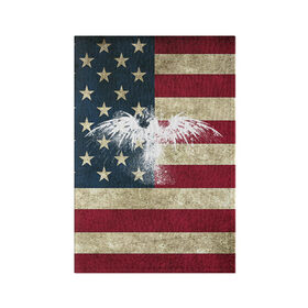 Обложка для паспорта матовая кожа с принтом Флаг США с белым орлом в Екатеринбурге, натуральная матовая кожа | размер 19,3 х 13,7 см; прозрачные пластиковые крепления | usa | америка | американец | америки | звездно полосатый | необычный | нью йорк | орел | соединенные | сша | флаг | штаты | янки