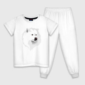 Детская пижама хлопок с принтом Самоед в Екатеринбурге, 100% хлопок |  брюки и футболка прямого кроя, без карманов, на брюках мягкая резинка на поясе и по низу штанин
 | ездовая собака | ес | лайка | самоедская собака
