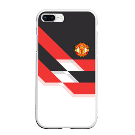 Чехол для iPhone 7Plus/8 Plus матовый с принтом Manchester United - Stripe в Екатеринбурге, Силикон | Область печати: задняя сторона чехла, без боковых панелей | Тематика изображения на принте: manchester united | stripe | манчестер юнайтед | футбол