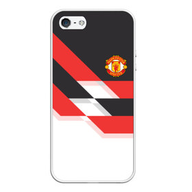 Чехол для iPhone 5/5S матовый с принтом Manchester United - Stripe в Екатеринбурге, Силикон | Область печати: задняя сторона чехла, без боковых панелей | manchester united | stripe | манчестер юнайтед | футбол