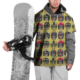 Накидка на куртку 3D с принтом Байкер в Екатеринбурге, 100% полиэстер |  | мото | мотобайк | мотоцикл | очки | череп | шлем