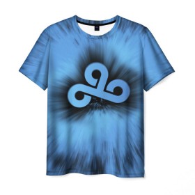Мужская футболка 3D с принтом Team Cloud9 в Екатеринбурге, 100% полиэфир | прямой крой, круглый вырез горловины, длина до линии бедер | cloud9 | csgo | dota. cs | dota2 | team cloud9 | дота | киберспорт | клауд9 | кс | ксго | облака