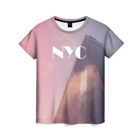 Женская футболка 3D с принтом New York в Екатеринбурге, 100% полиэфир ( синтетическое хлопкоподобное полотно) | прямой крой, круглый вырез горловины, длина до линии бедер | new york | ny | nyc | york | йорк | нью | нью йорк | ретро