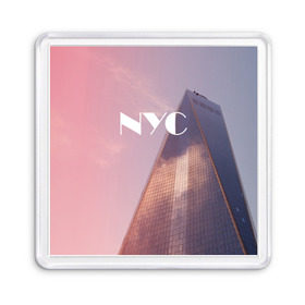 Магнит 55*55 с принтом New York в Екатеринбурге, Пластик | Размер: 65*65 мм; Размер печати: 55*55 мм | Тематика изображения на принте: new york | ny | nyc | york | йорк | нью | нью йорк | ретро
