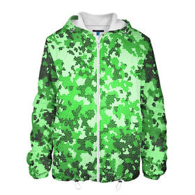 Мужская куртка 3D с принтом Камуфляж зеленые соты в Екатеринбурге, ткань верха — 100% полиэстер, подклад — флис | прямой крой, подол и капюшон оформлены резинкой с фиксаторами, два кармана без застежек по бокам, один большой потайной карман на груди. Карман на груди застегивается на липучку | армия | болото | зеленка | зеленый | камок | камуфляж | лес | маскировка | мундир | натовка | охотник | пазл | прикольный | рыбак | солдат | яркий