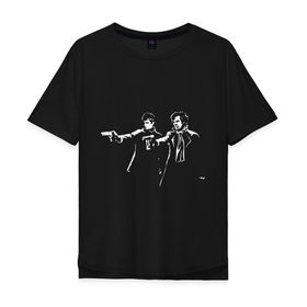 Мужская футболка хлопок Oversize с принтом Sherlock Fiction в Екатеринбурге, 100% хлопок | свободный крой, круглый ворот, “спинка” длиннее передней части | 