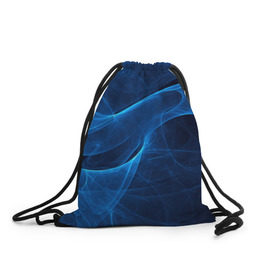 Рюкзак-мешок 3D с принтом Дым в Екатеринбурге, 100% полиэстер | плотность ткани — 200 г/м2, размер — 35 х 45 см; лямки — толстые шнурки, застежка на шнуровке, без карманов и подкладки | Тематика изображения на принте: волна | лазер | луч | пламя | синий