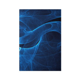 Обложка для паспорта матовая кожа с принтом Дым в Екатеринбурге, натуральная матовая кожа | размер 19,3 х 13,7 см; прозрачные пластиковые крепления | Тематика изображения на принте: волна | лазер | луч | пламя | синий