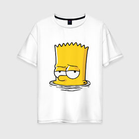 Женская футболка хлопок Oversize с принтом Bart в Екатеринбурге, 100% хлопок | свободный крой, круглый ворот, спущенный рукав, длина до линии бедер
 | bart | boy | homer | simpsons | барт | гомер | мальчик | мультфильм | симпсон | симпсоны | спрингфилд