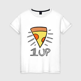 Женская футболка хлопок с принтом Pizza Life в Екатеринбурге, 100% хлопок | прямой крой, круглый вырез горловины, длина до линии бедер, слегка спущенное плечо | dendy | food | game | italy | life | mario | pizza | еда | жизнь | игра | италия | пицца | пища | повар | приставка
