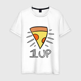 Мужская футболка хлопок с принтом Pizza Life в Екатеринбурге, 100% хлопок | прямой крой, круглый вырез горловины, длина до линии бедер, слегка спущенное плечо. | dendy | food | game | italy | life | mario | pizza | еда | жизнь | игра | италия | пицца | пища | повар | приставка