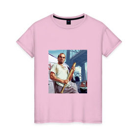 Женская футболка хлопок с принтом Тревор ГТА 5 в Екатеринбурге, 100% хлопок | прямой крой, круглый вырез горловины, длина до линии бедер, слегка спущенное плечо | gta 5 | gtav | гта 5
