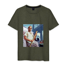 Мужская футболка хлопок с принтом Тревор ГТА 5 в Екатеринбурге, 100% хлопок | прямой крой, круглый вырез горловины, длина до линии бедер, слегка спущенное плечо. | gta 5 | gtav | гта 5