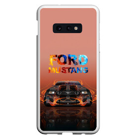 Чехол для Samsung S10E с принтом Ford Mustang в Екатеринбурге, Силикон | Область печати: задняя сторона чехла, без боковых панелей | Тематика изображения на принте: 50 лет | mach 1 | авто | автомобиль | блатн | иномарка | крутая | логотип | марка красивая | машина | мустанг | надпись | пацанский таз | седан | тачила | тачка | форд | эмблема