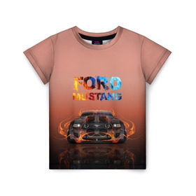 Детская футболка 3D с принтом Ford Mustang в Екатеринбурге, 100% гипоаллергенный полиэфир | прямой крой, круглый вырез горловины, длина до линии бедер, чуть спущенное плечо, ткань немного тянется | 50 лет | mach 1 | авто | автомобиль | блатн | иномарка | крутая | логотип | марка красивая | машина | мустанг | надпись | пацанский таз | седан | тачила | тачка | форд | эмблема