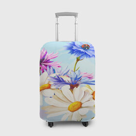 Чехол для чемодана 3D с принтом Flowers в Екатеринбурге, 86% полиэфир, 14% спандекс | двустороннее нанесение принта, прорези для ручек и колес | 3d | fashion flower | flower | pattern | другие | красивые цветы | красные | прикольные | природа | розы | текстуры | цветочки | цветы