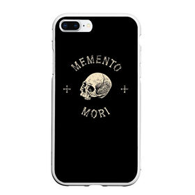 Чехол для iPhone 7Plus/8 Plus матовый с принтом Memento Mori в Екатеринбурге, Силикон | Область печати: задняя сторона чехла, без боковых панелей | death | skull | кости | цитата