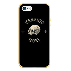 Чехол для iPhone 5/5S матовый с принтом Memento Mori в Екатеринбурге, Силикон | Область печати: задняя сторона чехла, без боковых панелей | death | skull | кости | цитата