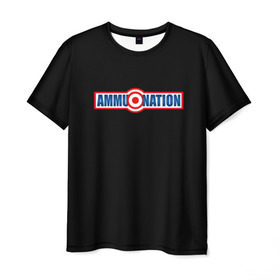 Мужская футболка 3D с принтом AMMU-NATION в Екатеринбурге, 100% полиэфир | прямой крой, круглый вырез горловины, длина до линии бедер | ammunation | auto | dead | grand | gta | gta5 | red | redemption | theft | гта