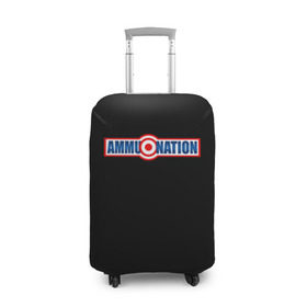 Чехол для чемодана 3D с принтом AMMU-NATION в Екатеринбурге, 86% полиэфир, 14% спандекс | двустороннее нанесение принта, прорези для ручек и колес | ammunation | auto | dead | grand | gta | gta5 | red | redemption | theft | гта