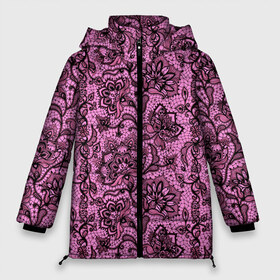 Женская зимняя куртка 3D с принтом Розовое кружево в Екатеринбурге, верх — 100% полиэстер; подкладка — 100% полиэстер; утеплитель — 100% полиэстер | длина ниже бедра, силуэт Оверсайз. Есть воротник-стойка, отстегивающийся капюшон и ветрозащитная планка. 

Боковые карманы с листочкой на кнопках и внутренний карман на молнии | bride | henparty | home party | princess | девичник | для влюбленных | для женщин | дом | замуж | кружевной | кружево | невеста | подружки