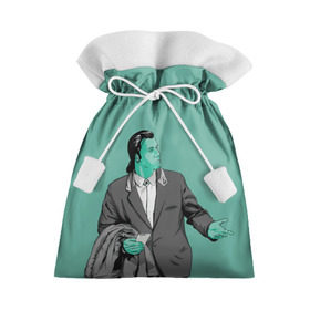 Подарочный 3D мешок с принтом Недоумевающий Винсент в Екатеринбурге, 100% полиэстер | Размер: 29*39 см | Тематика изображения на принте: pulp fiction | винсент вега | квентин | криминальное чтиво | мия уоллес | тарантино