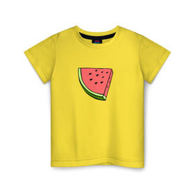 Детская футболка хлопок с принтом Арбузе в Екатеринбурге, 100% хлопок | круглый вырез горловины, полуприлегающий силуэт, длина до линии бедер | арбуз | арбузы | лето | фрукты