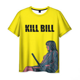 Мужская футболка 3D с принтом Убить Билла в Екатеринбурге, 100% полиэфир | прямой крой, круглый вырез горловины, длина до линии бедер | Тематика изображения на принте: kill bill | катана | квентин | меч | невеста | тарантино | ума турман