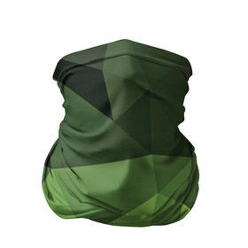 Бандана-труба 3D с принтом Хаки геометрия в Екатеринбурге, 100% полиэстер, ткань с особыми свойствами — Activecool | плотность 150‒180 г/м2; хорошо тянется, но сохраняет форму | зеленый | полигоны