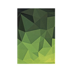 Обложка для паспорта матовая кожа с принтом Хаки геометрия в Екатеринбурге, натуральная матовая кожа | размер 19,3 х 13,7 см; прозрачные пластиковые крепления | зеленый | полигоны