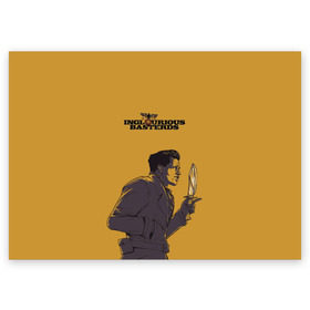 Поздравительная открытка с принтом Лейтенант Альдо Рейн в Екатеринбурге, 100% бумага | плотность бумаги 280 г/м2, матовая, на обратной стороне линовка и место для марки
 | Тематика изображения на принте: lt. aldo raine | брэд питт | жид медведь | квентин тарантино | нож