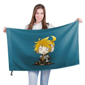 Флаг 3D с принтом Vocaloid в Екатеринбурге, 100% полиэстер | плотность ткани — 95 г/м2, размер — 67 х 109 см. Принт наносится с одной стороны | kagamine | len | vocaloid