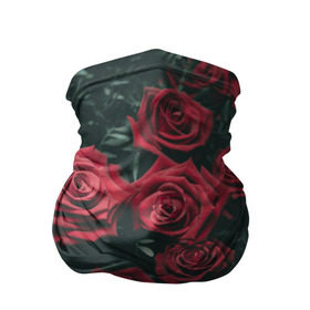 Бандана-труба 3D с принтом Бархатные розы в Екатеринбурге, 100% полиэстер, ткань с особыми свойствами — Activecool | плотность 150‒180 г/м2; хорошо тянется, но сохраняет форму | бархат | бутоны | роза | розы | цветы