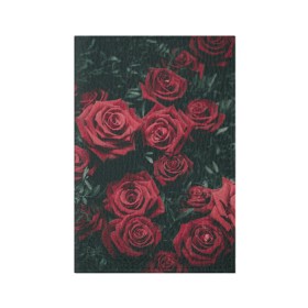 Обложка для паспорта матовая кожа с принтом Бархатные розы в Екатеринбурге, натуральная матовая кожа | размер 19,3 х 13,7 см; прозрачные пластиковые крепления | бархат | бутоны | роза | розы | цветы