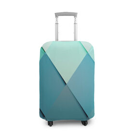 Чехол для чемодана 3D с принтом Blue rhombuses в Екатеринбурге, 86% полиэфир, 14% спандекс | двустороннее нанесение принта, прорези для ручек и колес | Тематика изображения на принте: beautiful | blue | bright | color | figures | original | rhombuses | голубое | зелёное | зелёный | красивое | красота | ромбы | синее | синий | фигура | фигуры | цвет | яркое