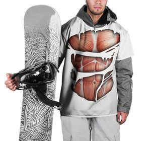 Накидка на куртку 3D с принтом Человек без кожи в Екатеринбурге, 100% полиэстер |  | кожа | креатив | мода | мышцы | раны | рваная | стиль