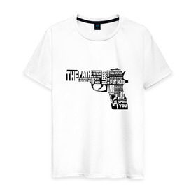 Мужская футболка хлопок с принтом Pulp Fiction в Екатеринбурге, 100% хлопок | прямой крой, круглый вырез горловины, длина до линии бедер, слегка спущенное плечо. | 25 17 | 2517 | библия | криминальное чтиво | оружие | пистолет | самюэль джексон | цитата | эклезиаст