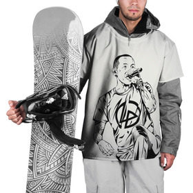 Накидка на куртку 3D с принтом Chester Bennington в Екатеринбурге, 100% полиэстер |  | chester bennington | рок