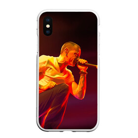 Чехол для iPhone XS Max матовый с принтом Chester Bennington в Екатеринбурге, Силикон | Область печати: задняя сторона чехла, без боковых панелей | chester bennington | рок