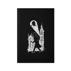 Обложка для паспорта матовая кожа с принтом Шерлок Холмс в Екатеринбурге, натуральная матовая кожа | размер 19,3 х 13,7 см; прозрачные пластиковые крепления | holmes | sherlock | sherlock holmes | англия | великобритания | сыщик | холмс | шерлок