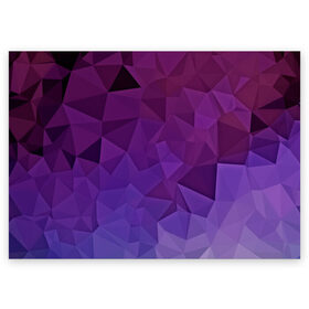 Поздравительная открытка с принтом Фиолетовые грани в Екатеринбурге, 100% бумага | плотность бумаги 280 г/м2, матовая, на обратной стороне линовка и место для марки
 | abstract | abstraction | color | geometry | mirror | polygon | абстракция | геометрия | грани | линии | полигоны | сочетания | стекло | треугольники