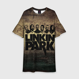 Детское платье 3D с принтом Linkin Park Band в Екатеринбурге, 100% полиэстер | прямой силуэт, чуть расширенный к низу. Круглая горловина, на рукавах — воланы | chester bennington | linkin park | беннингтон | линкин паркб честер | майк | шинода