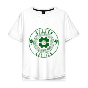 Мужская футболка хлопок Oversize с принтом Boston Celtics в Екатеринбурге, 100% хлопок | свободный крой, круглый ворот, “спинка” длиннее передней части | Тематика изображения на принте: basketball | boston | celtics | nba | баскетбол | бостон | келтикс | нба | селтикс | спорт