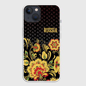 Чехол для iPhone 13 с принтом Россия в Екатеринбурге,  |  | роспись | россия | хохлома | цветы | я русский