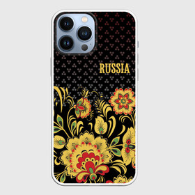 Чехол для iPhone 13 Pro Max с принтом Россия в Екатеринбурге,  |  | Тематика изображения на принте: роспись | россия | хохлома | цветы | я русский