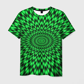 Мужская футболка 3D с принтом Оптическая кислота в Екатеринбурге, 100% полиэфир | прямой крой, круглый вырез горловины, длина до линии бедер | 3d | абстракция | волны | другие | краска | линии | оптические | полосы | прикольные | разводы | узоры | фрактал | цветные | яркие