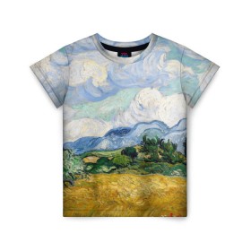 Детская футболка 3D с принтом Ван Гог Картина в Екатеринбурге, 100% гипоаллергенный полиэфир | прямой крой, круглый вырез горловины, длина до линии бедер, чуть спущенное плечо, ткань немного тянется | картина | лето | масло | мировой шедевр | пейзаж